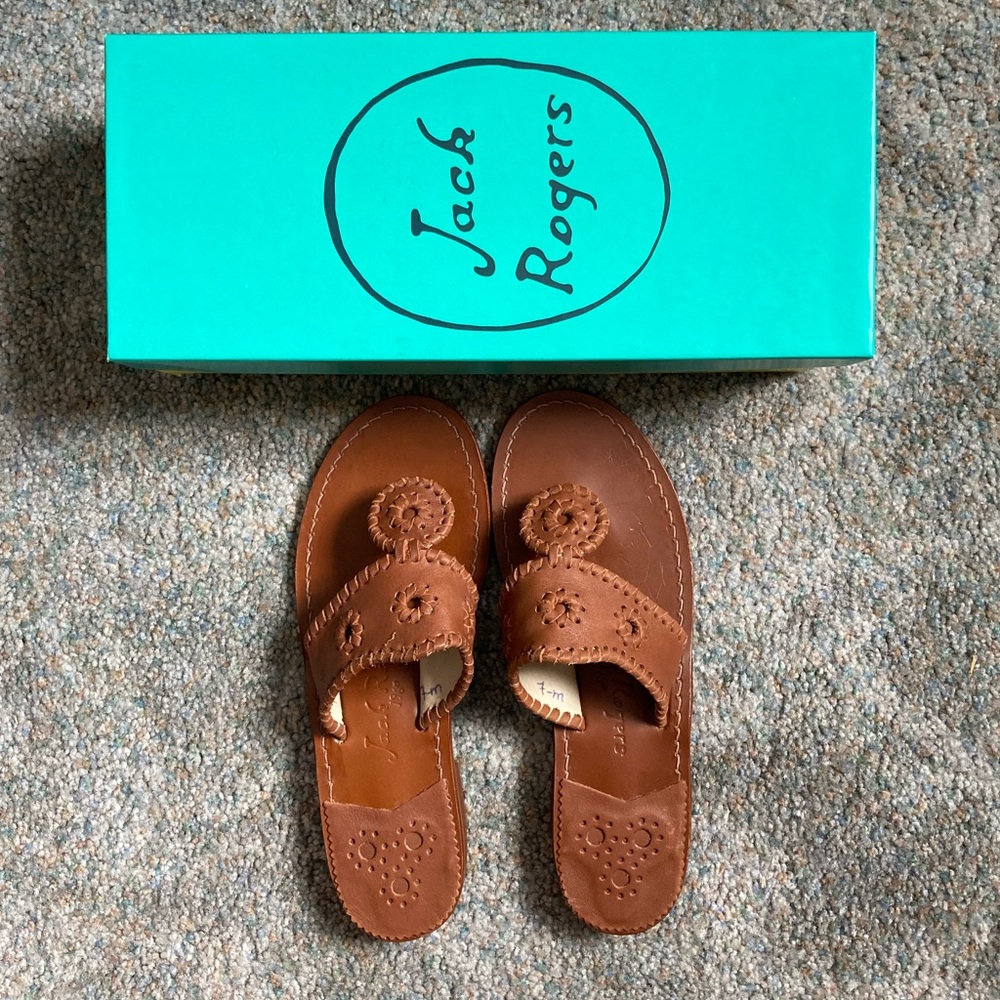 Jack Rogers Natural Flat Brown Sandal